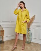 Robe 100% Lin Hava moutarde
