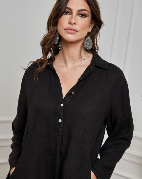 Robe 100% Lin Hava noire