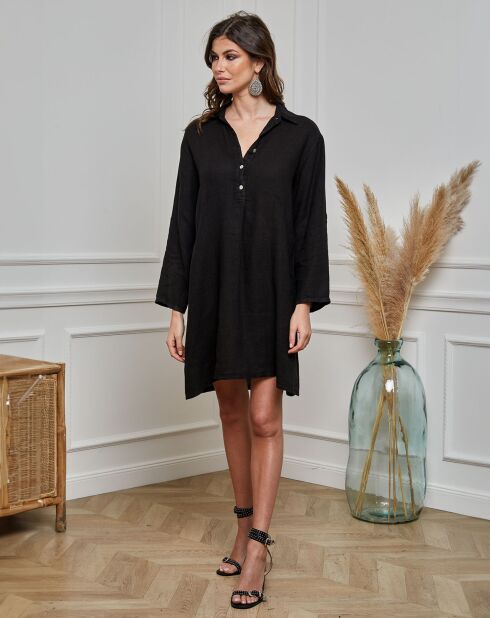 Robe 100% Lin Hava noire