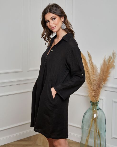 Robe 100% Lin Hava noire