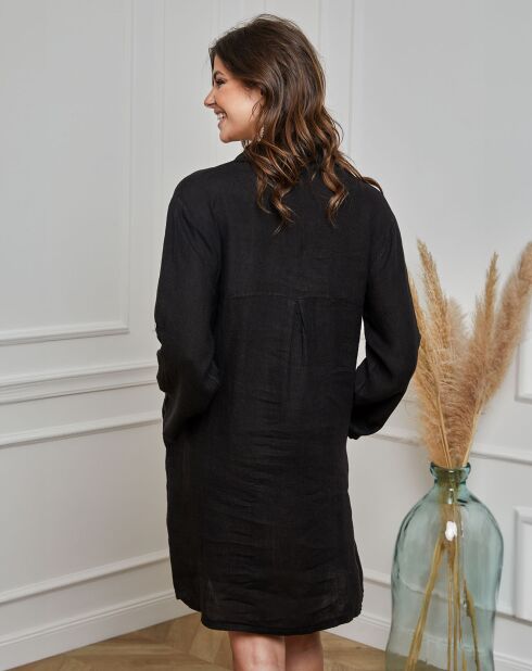 Robe 100% Lin Hava noire