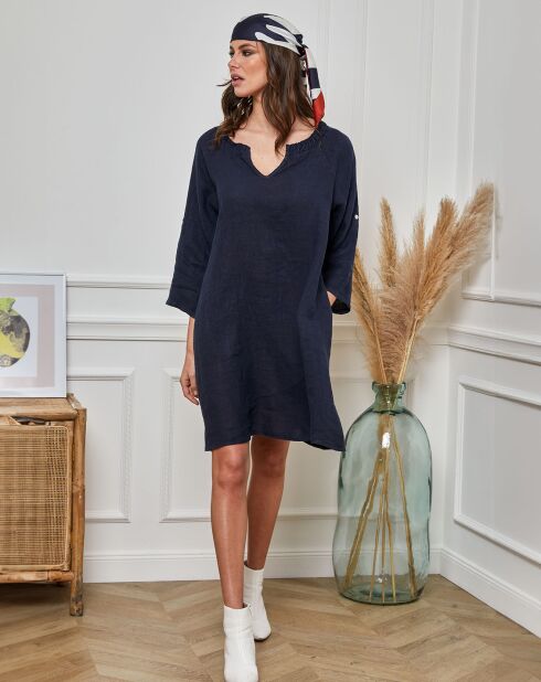 Robe 100% Lin Helvia marine