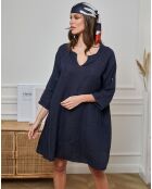 Robe 100% Lin Helvia marine