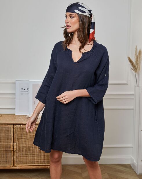 Robe 100% Lin Helvia marine