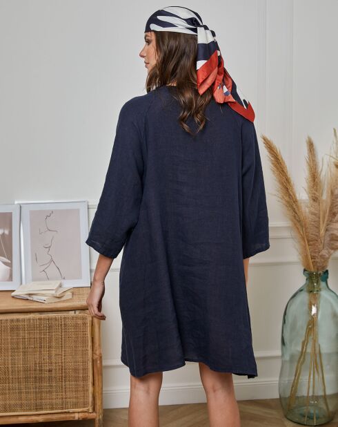 Robe 100% Lin Helvia marine