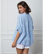 Top 100% Lin Helya bleu ciel