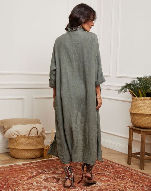 Kimono 100% Lin Sofia kaki