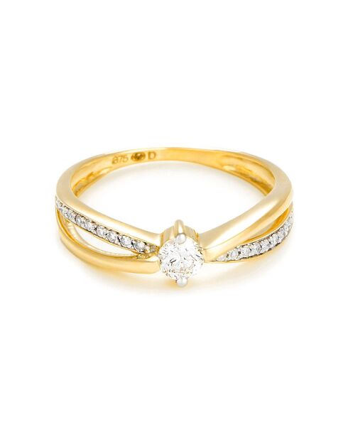 Pretty Solitaire Diamantring 0,27 Karat Gelbgold