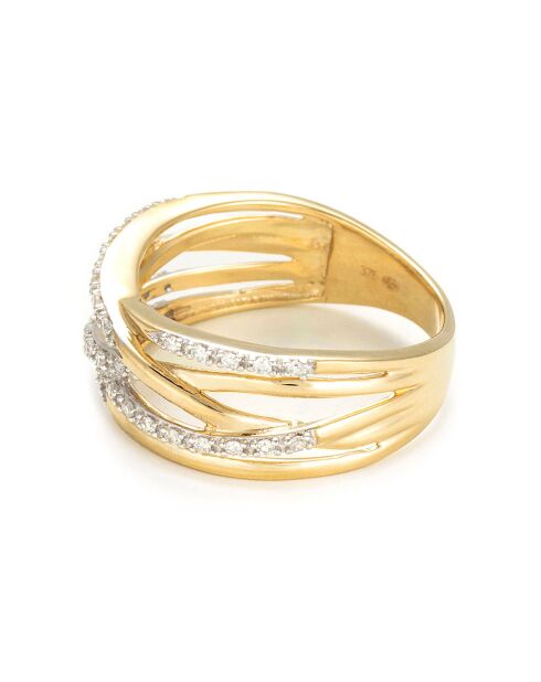Bague Entrelacs Eternel diamants 0.18 ct or jaune