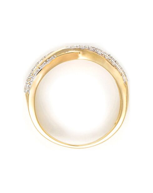 Bague Entrelacs Eternel diamants 0.18 ct or jaune