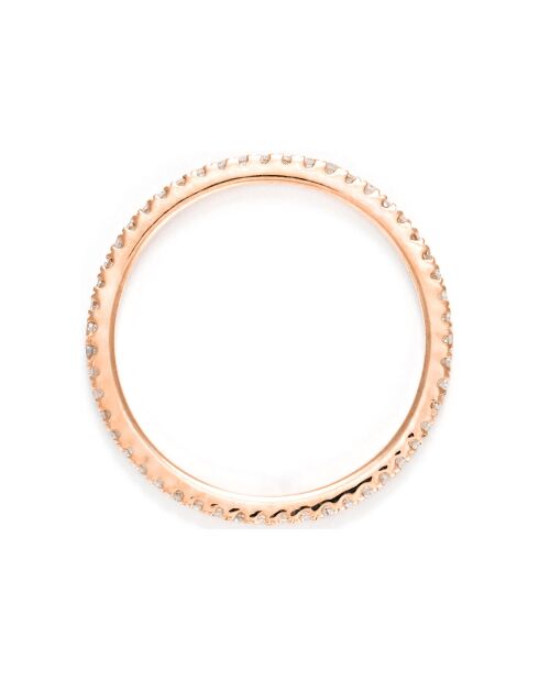 Bague Belle Alliance Tour Complet Diamants 0.16 ct or rose