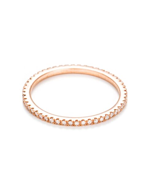 Bague Belle Alliance Tour Complet Diamants 0.16 ct or rose