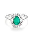 Bague Andaman Diamants 0.27 ct & Emeraude 1.06 ct or blanc