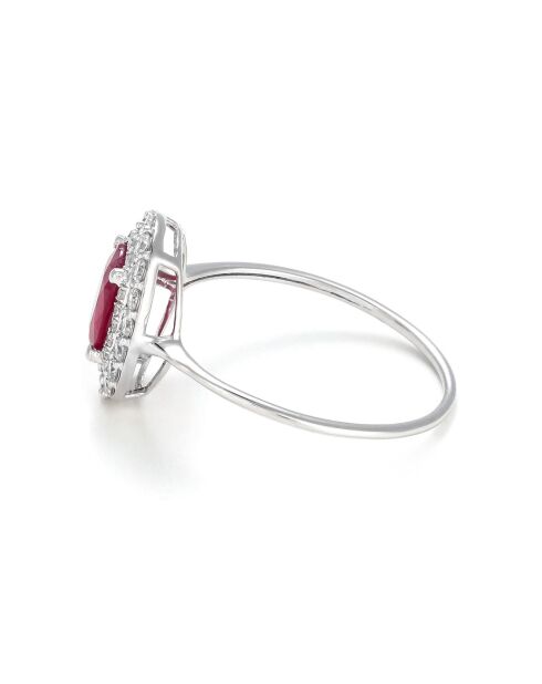 Bague Aqaba Diamants 0.27 ct & Rubis 1.06 ct or blanc