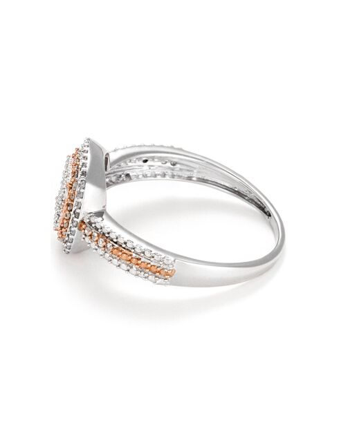 Tweekleurige gouden diamanten ring van 0,27 karaat