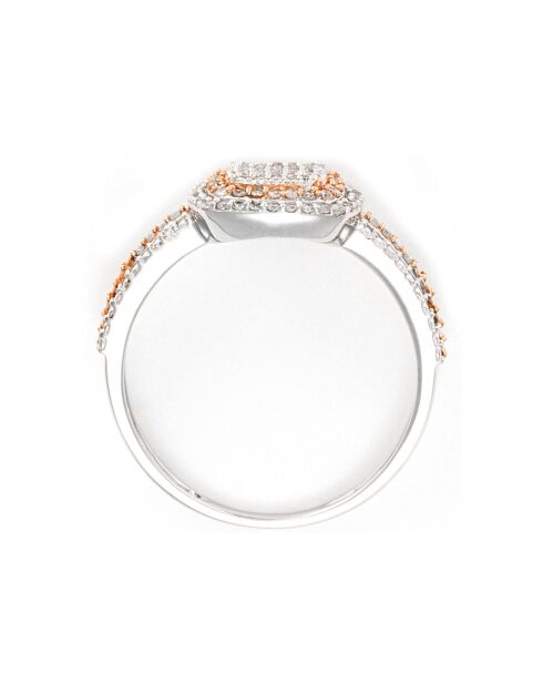 Tweekleurige gouden diamanten ring van 0,27 karaat