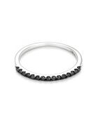 Bague Alliance Sobriété Diamants Noirs 0.14 ct or blanc