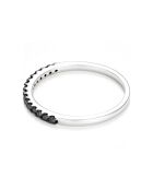 Bague Alliance Sobriété Diamants Noirs 0.14 ct or blanc