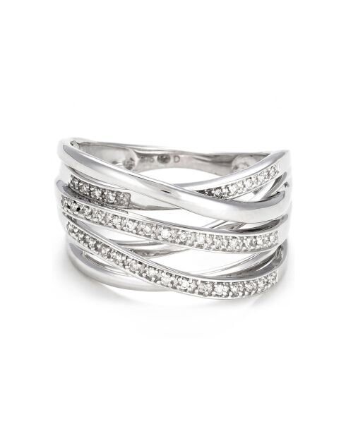 Bague Méli-Mélo Scintillant Diamants 0.12 ct or blanc