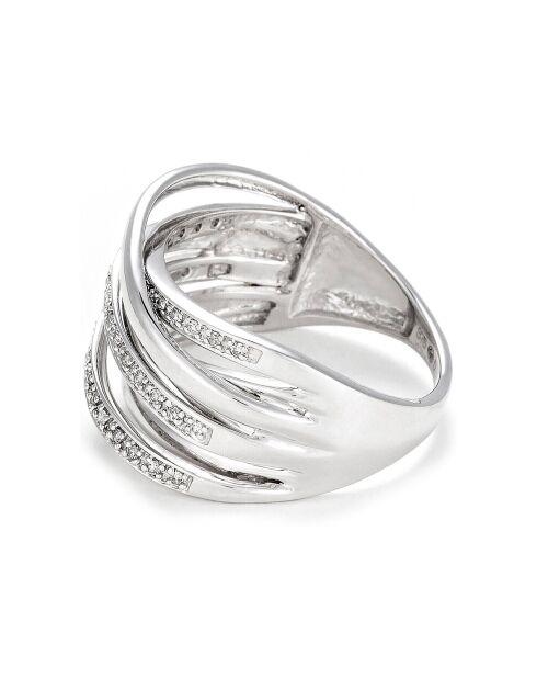 Bague Méli-Mélo Scintillant Diamants 0.12 ct or blanc