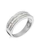 Bague Kiss Baguette Diamants 0.50 ct or blanc