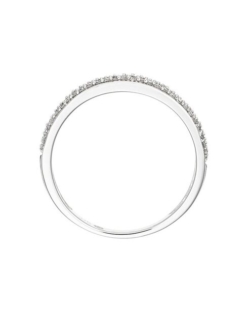 Bague Alliance Granité Diamants 0.2 ct or blanc