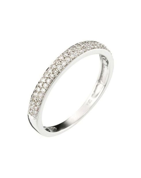 Bague Alliance Granité Diamants 0.2 ct or blanc