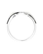Bague En Noir et Blanc Diamants 0.15 ct or blanc