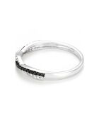 Bague En Noir et Blanc Diamants 0.15 ct or blanc