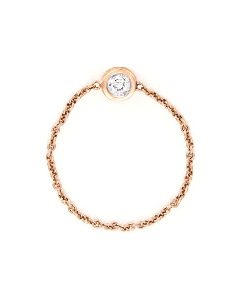 Bague chaine Mon Unique Diamant 0.07 ct or rose