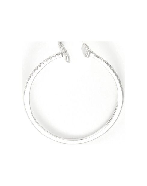 Bague Parallèle Asymétrique Diamants 0.1 ct or blanc