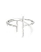 Bague Parallèle Asymétrique Diamants 0.1 ct or blanc