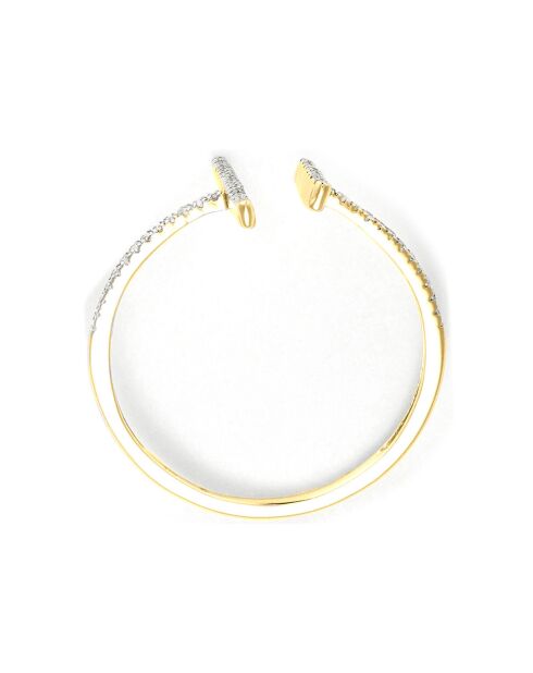 Asymmetrischer paralleler Diamantring aus 0,1 Karat Gelbgold