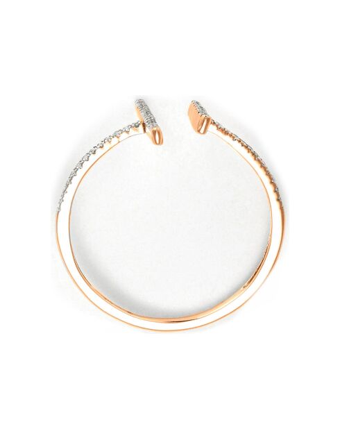 Bague Parallèle Asymétrique Diamants 0.1 ct or rose