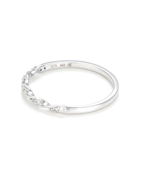 Bague Eternelle Torsade Diamants 0.05 ct or blanc