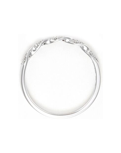 Bague Eternelle Torsade Diamants 0.05 ct or blanc
