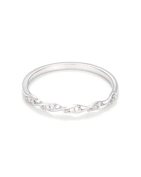 Bague Eternelle Torsade Diamants 0.05 ct or blanc