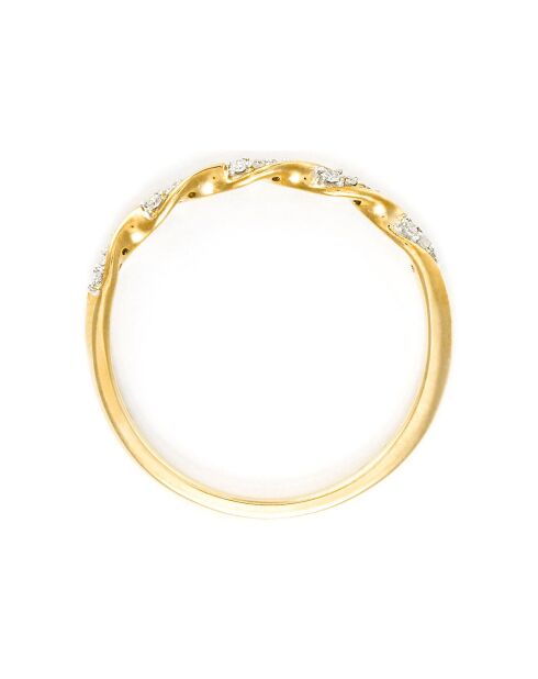 Anello Eternal Twisted con diamante in oro giallo 0,05 ct