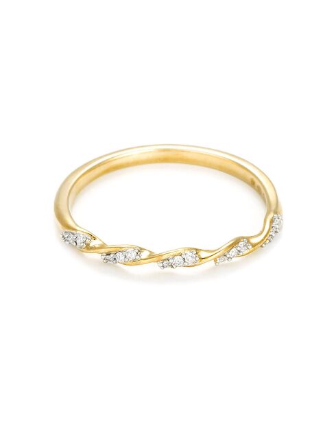 Bague Eternelle Torsade Diamant 0.05 ct or jaune