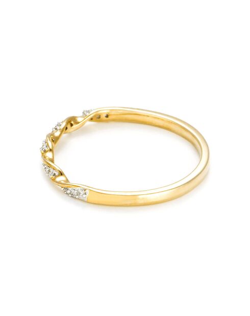 Bague Eternelle Torsade Diamant 0.05 ct or jaune