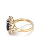 Bague Soleil Bleu Saphir 3.5 ct & Topaze blanche 1.33 ct or jaune