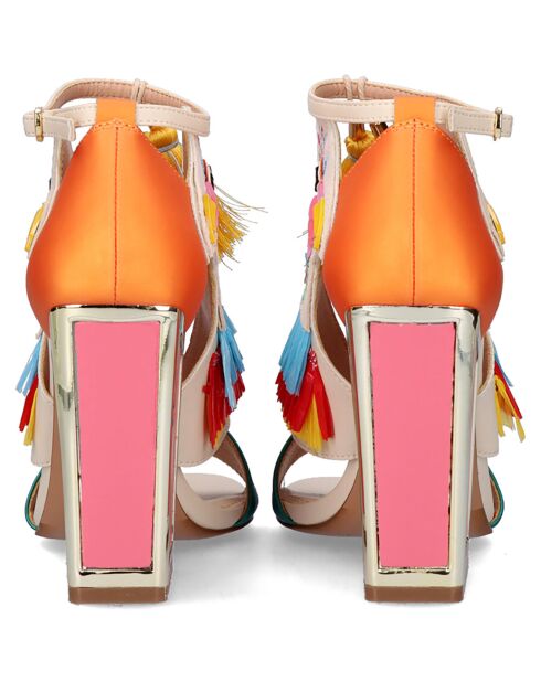 Sandales Dominic orange/multicolore - Talon 11 cm