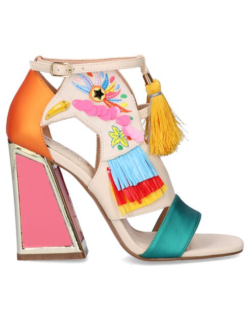 Sandales Dominic orange/multicolore - Talon 11 cm