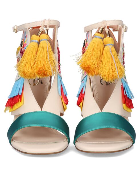 Sandales Dominic orange/multicolore - Talon 11 cm