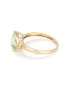 Bague Prasiolite Unique Améthyste 2.16 ct or jaune