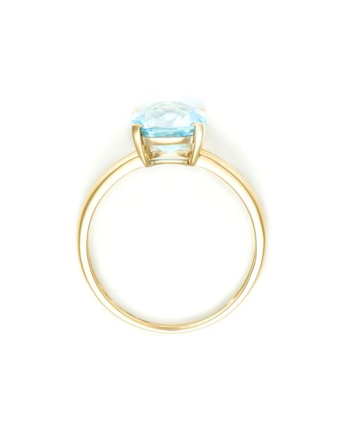 Anillo único con topacio y topacio de 2,67 quilates en oro amarillo