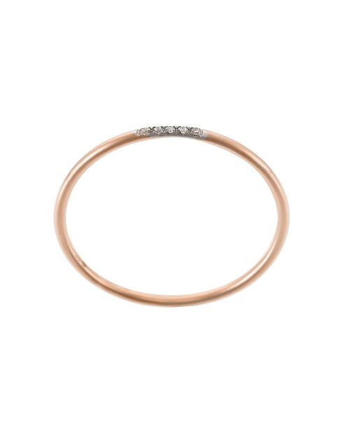 Bague Alliance Humilité Diamants 0.02 ct or rose