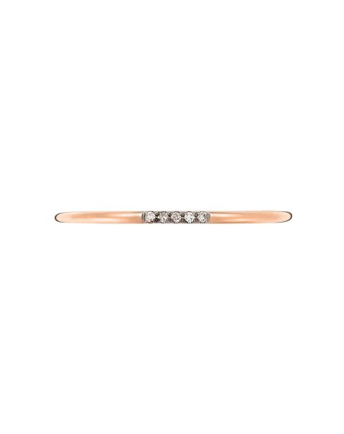 Bague Alliance Humilité Diamants 0.02 ct or rose
