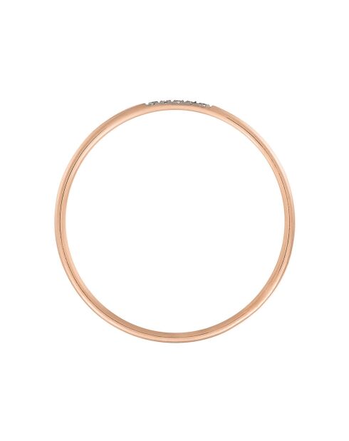 Bague Alliance Humilité Diamants 0.02 ct or rose