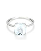 Bague Derya Diamants 0.085 ct & Topaze bleue 2.08 ct or blanc